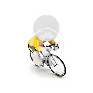 3d white people racing cyclist
