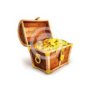 3d golden treasure chest