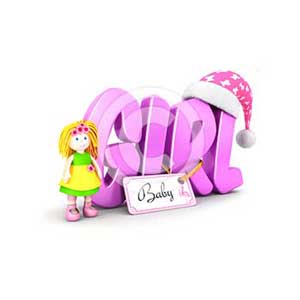 3d word girl concept