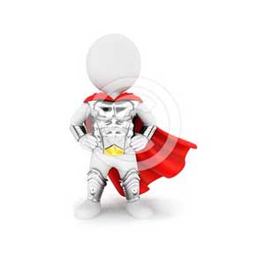 3d white people superhero with an armour
