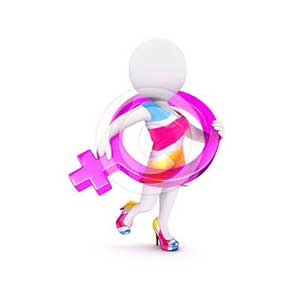 3d white people female sign