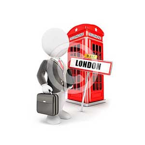 3d white people businessman in London