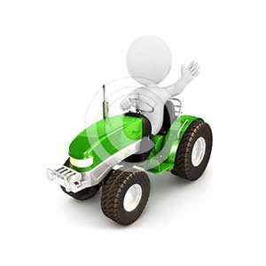 3d white people tractor
